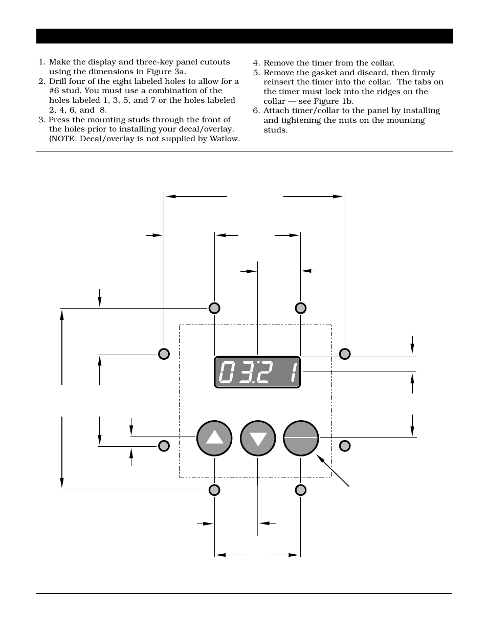 Flush-mount installation, Flush mount dimensions | Watlow Series 321 User Manual | Page 3 / 6