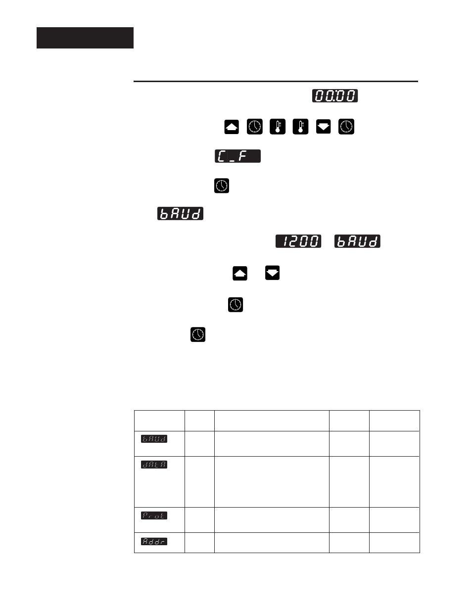 Comms setup, Program mode - communications prompts, Communications setup prompts | Communications setup, 0)º0, Baud | Watlow Series 734 Data Communications User Manual | Page 8 / 24