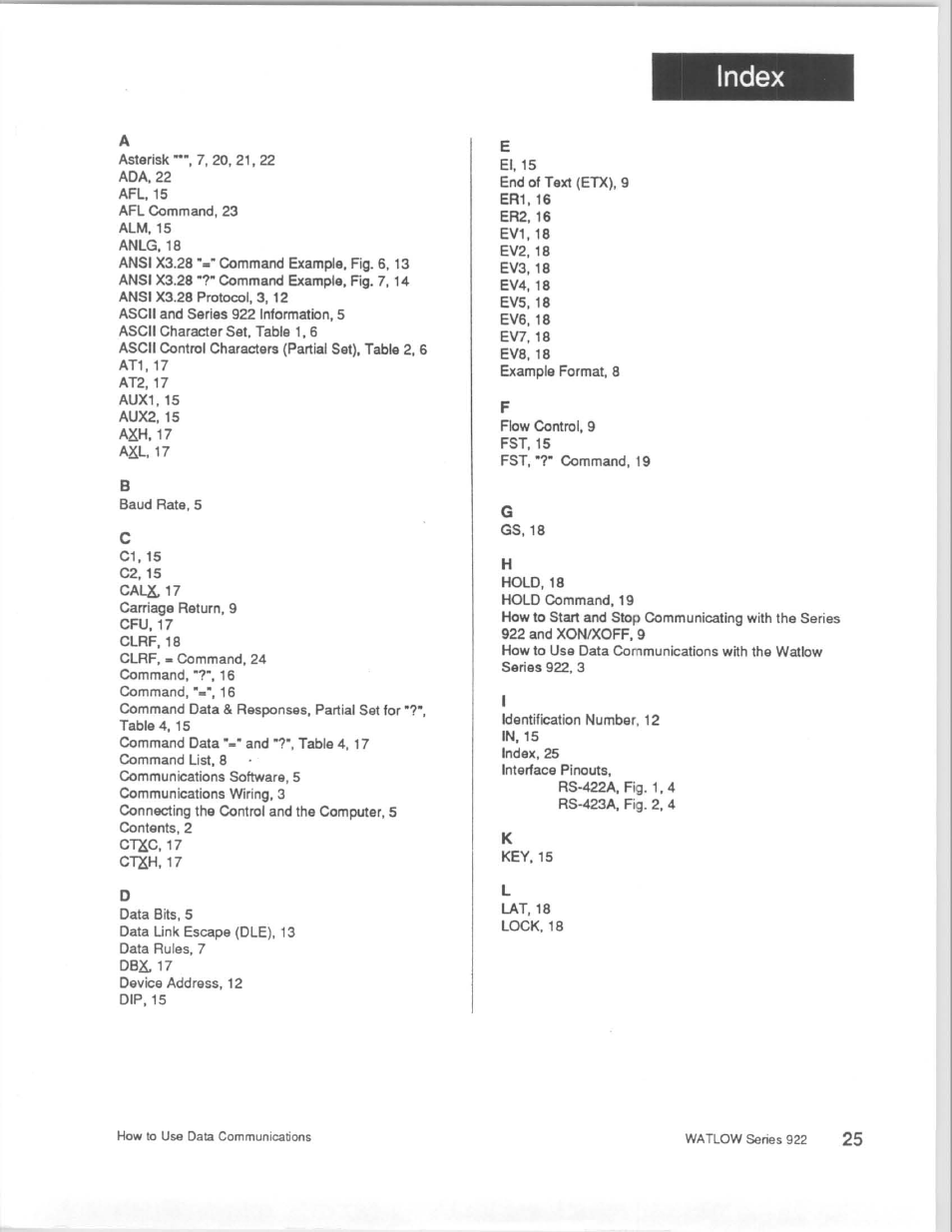 Watlow Series 922 Retrofit User Manual | Page 125 / 127
