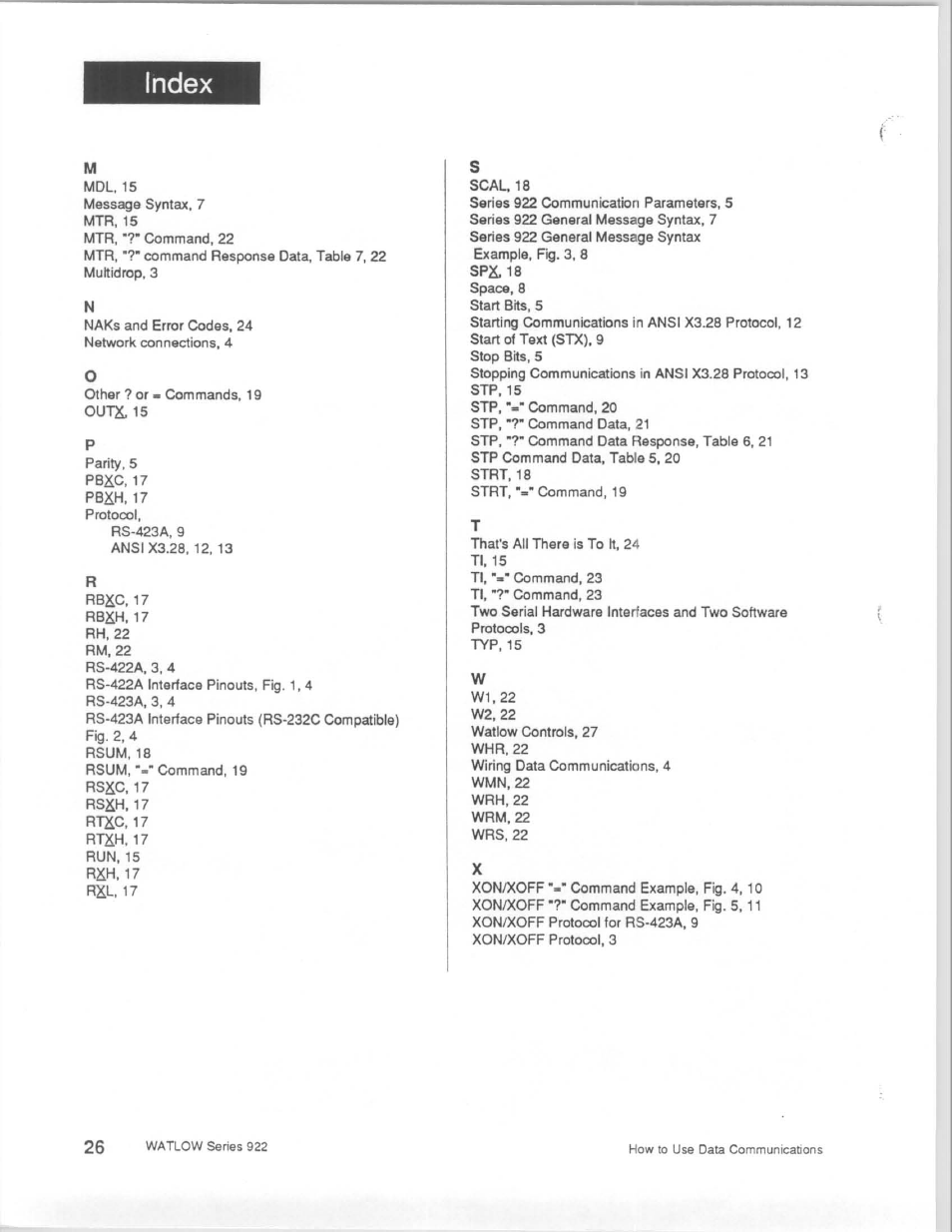 Watlow Series 922 Retrofit User Manual | Page 126 / 127