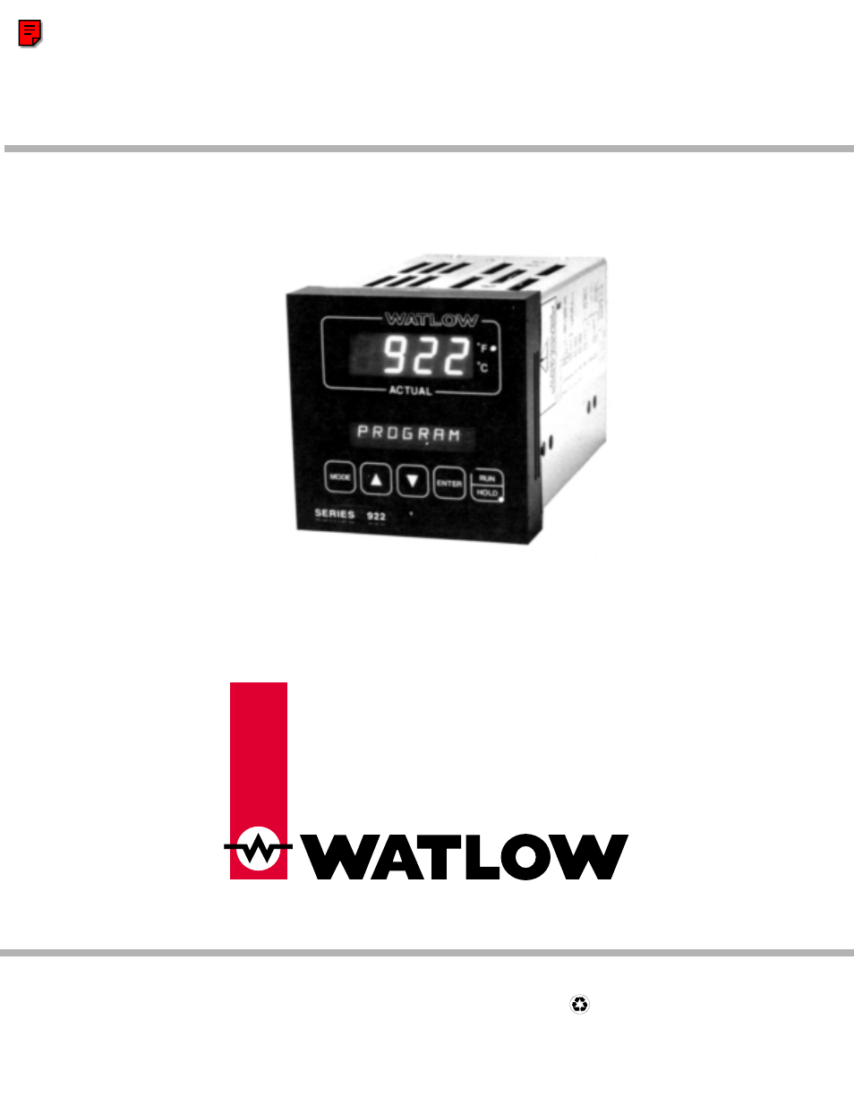 Series 922, User's manual, Microprocessor-based ramping control | Watlow controls | Watlow Series 922 Retrofit User Manual | Page 9 / 127