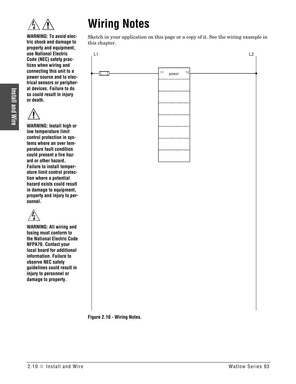 Wiring notes, System wiring example wiring notes | Watlow Series 93 User Manual | Page 16 / 52