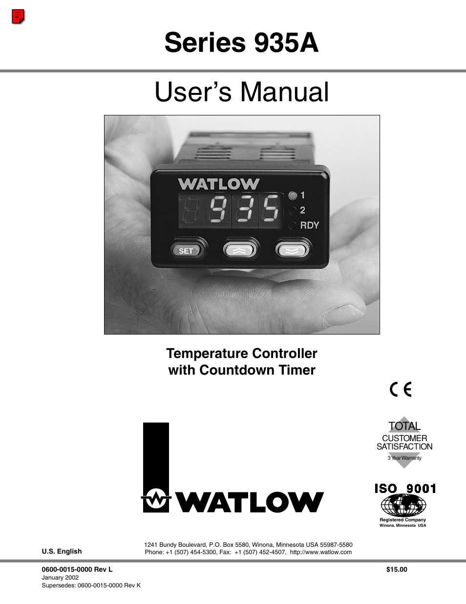 Watlow Series 935A User Manual | 68 pages