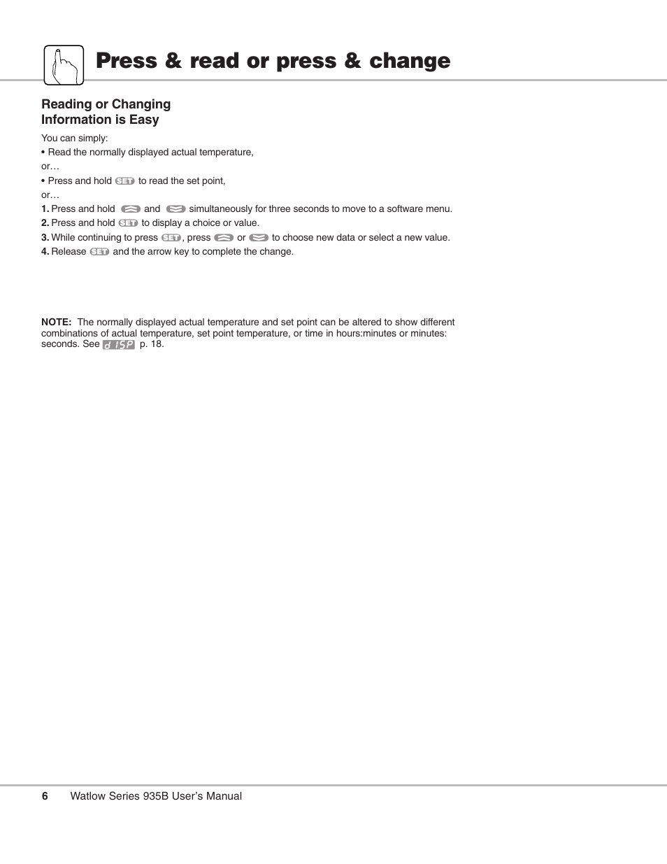 Press & read or press & change, How keys work | Watlow Series 935B User Manual | Page 6 / 60