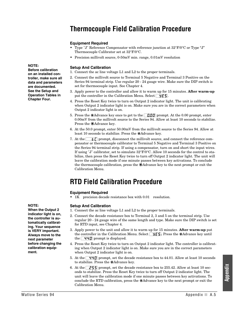 Appendix | Watlow Series 94 User Manual | Page 29 / 40