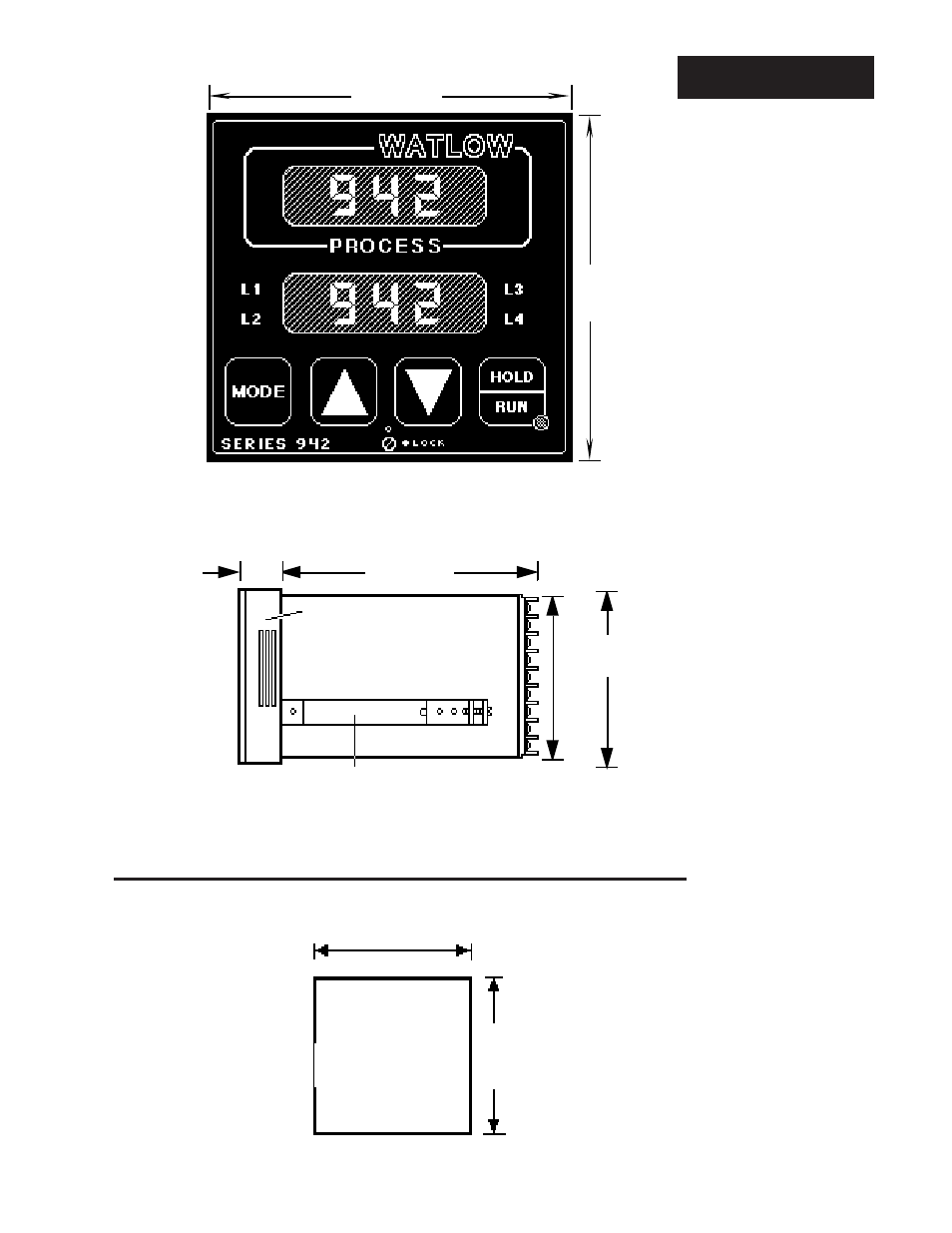 Dimensions, Dimensional information, Panel cutout | Watlow Series 942 User Manual | Page 7 / 63