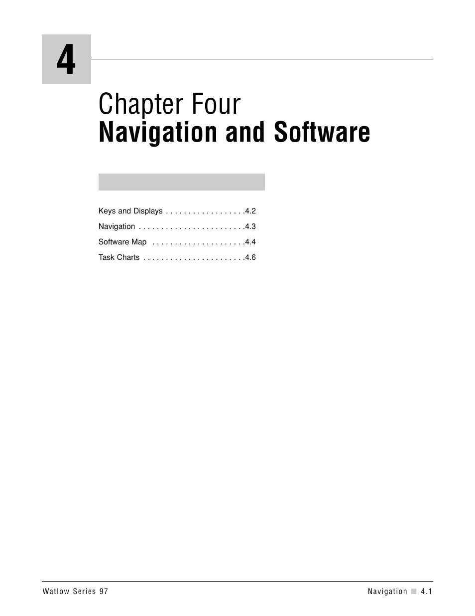 Chapter four - navigation and software, Chapter four, Navigation and software | Watlow Series 97 User Manual | Page 23 / 88