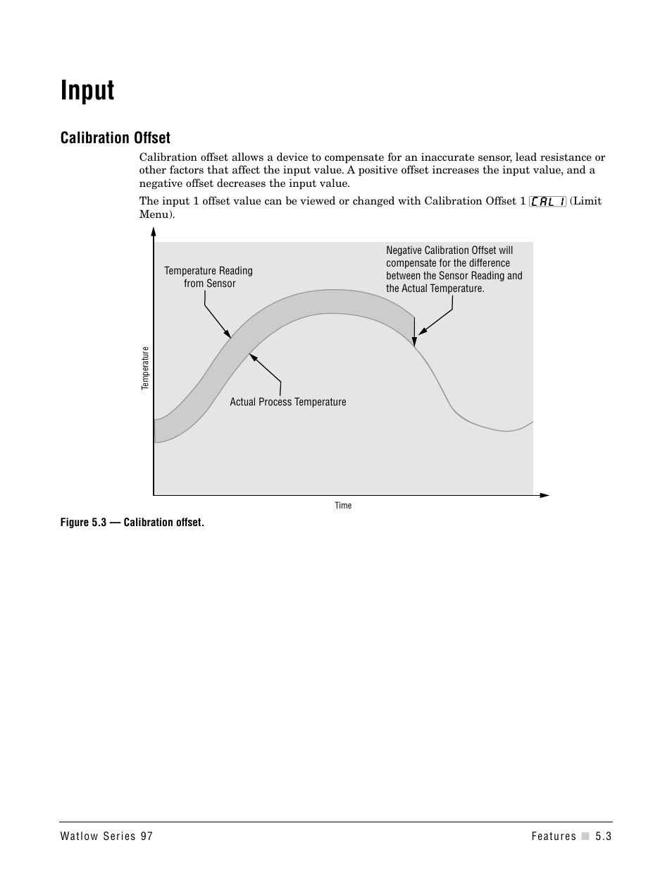 Input, Calibration offset | Watlow Series 97 User Manual | Page 31 / 88
