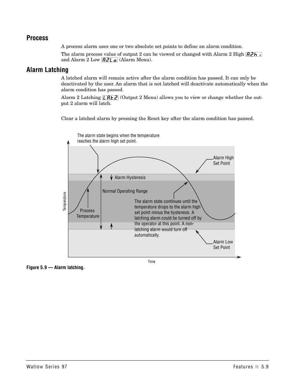 Process, Alarm latching | Watlow Series 97 User Manual | Page 37 / 88