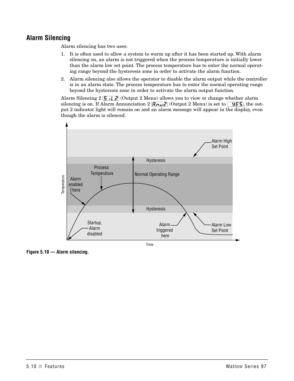 Alarm silencing | Watlow Series 97 User Manual | Page 38 / 88