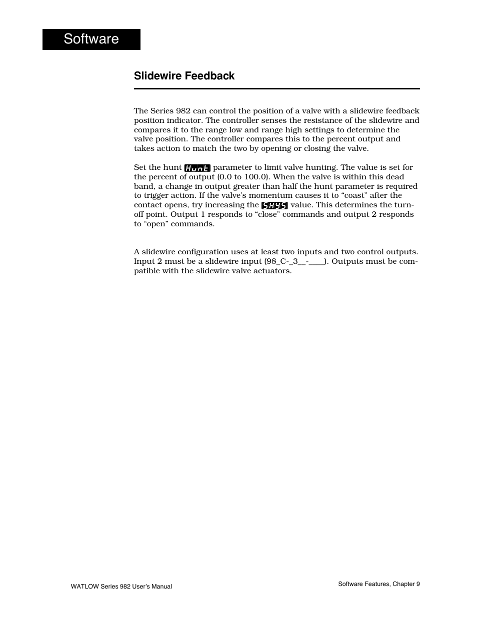 Slidewire feedback, 14 retransmit, Software | Watlow Series 982 User Manual | Page 128 / 141