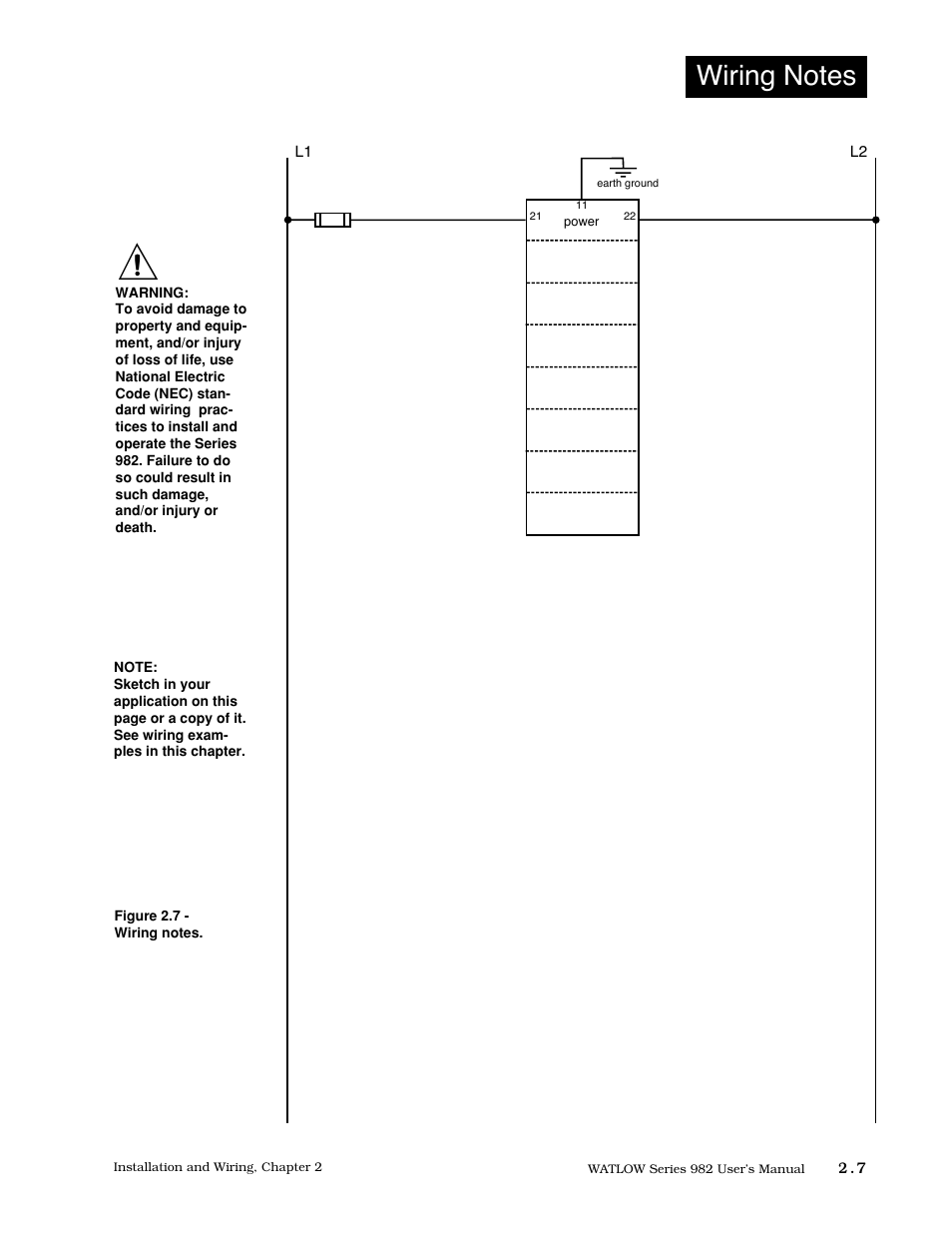 Wiring notes, 7 wiring notes | Watlow Series 982 User Manual | Page 17 / 141