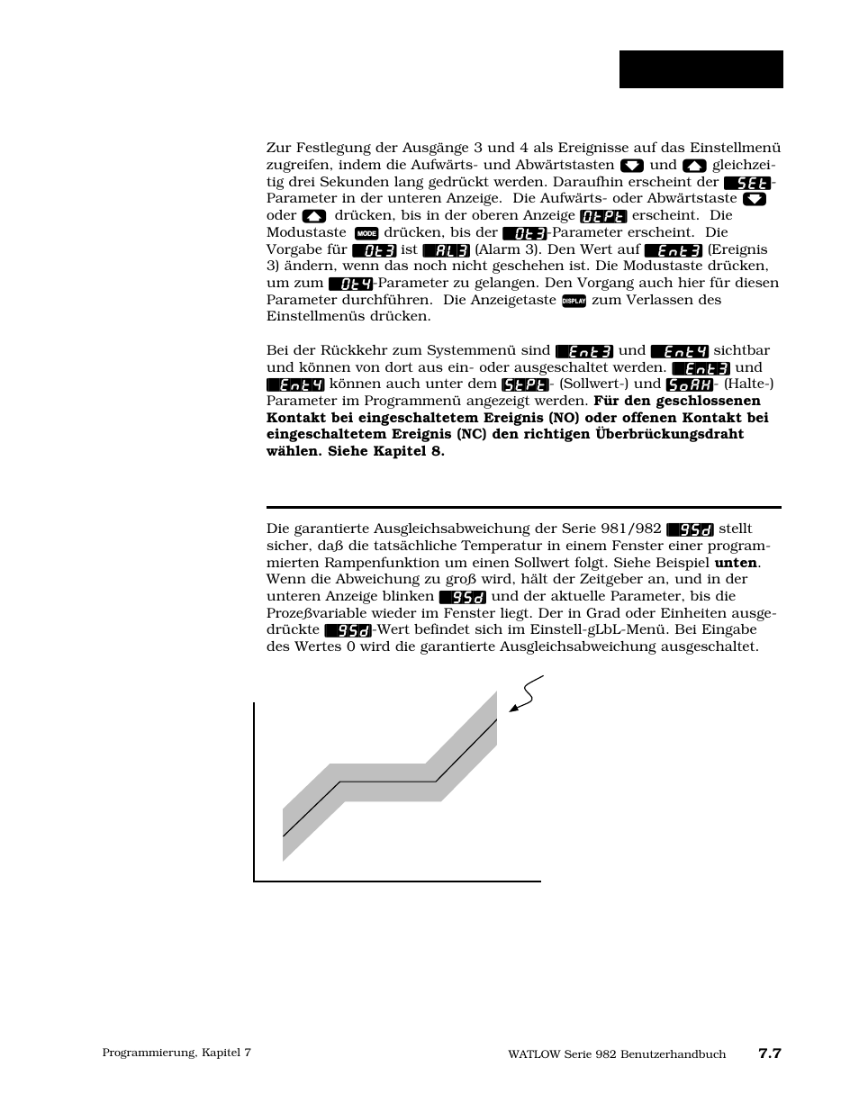 Ereignisse, Garantierte ausgleichsabweichung | Watlow Series 984 User Manual | Page 101 / 128