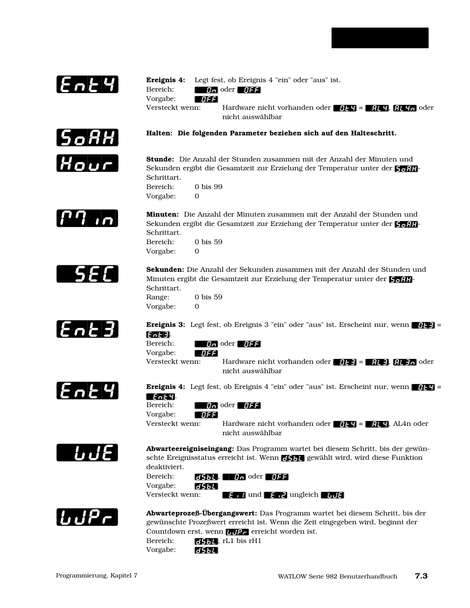 Ent4, Soah, Hour | Ent3, Rampenmenü | Watlow Series 984 User Manual | Page 97 / 128