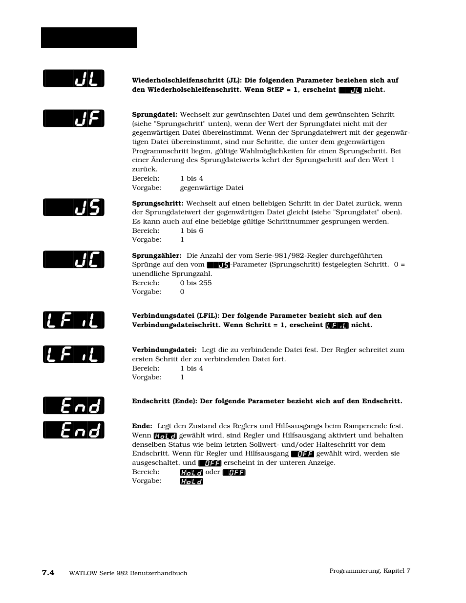 Lfil, Rampenmenü | Watlow Series 984 User Manual | Page 98 / 128