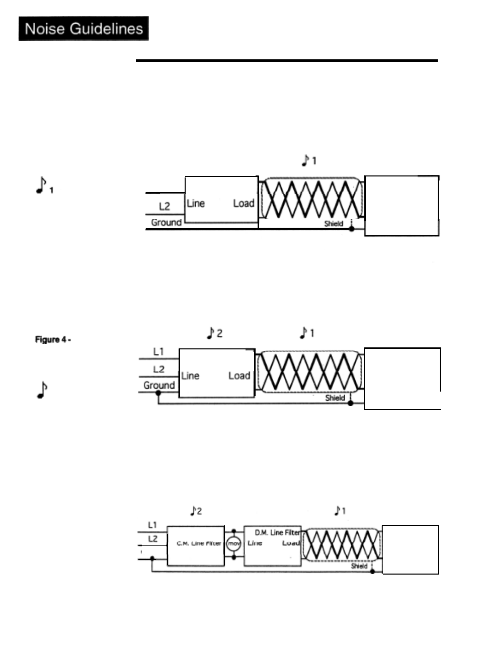 Line filtering configurations for controls, Differential mode filter wiring, Common mode fifter wiring | Combination filter wiring | Watlow Series 985 User Manual | Page 10 / 47