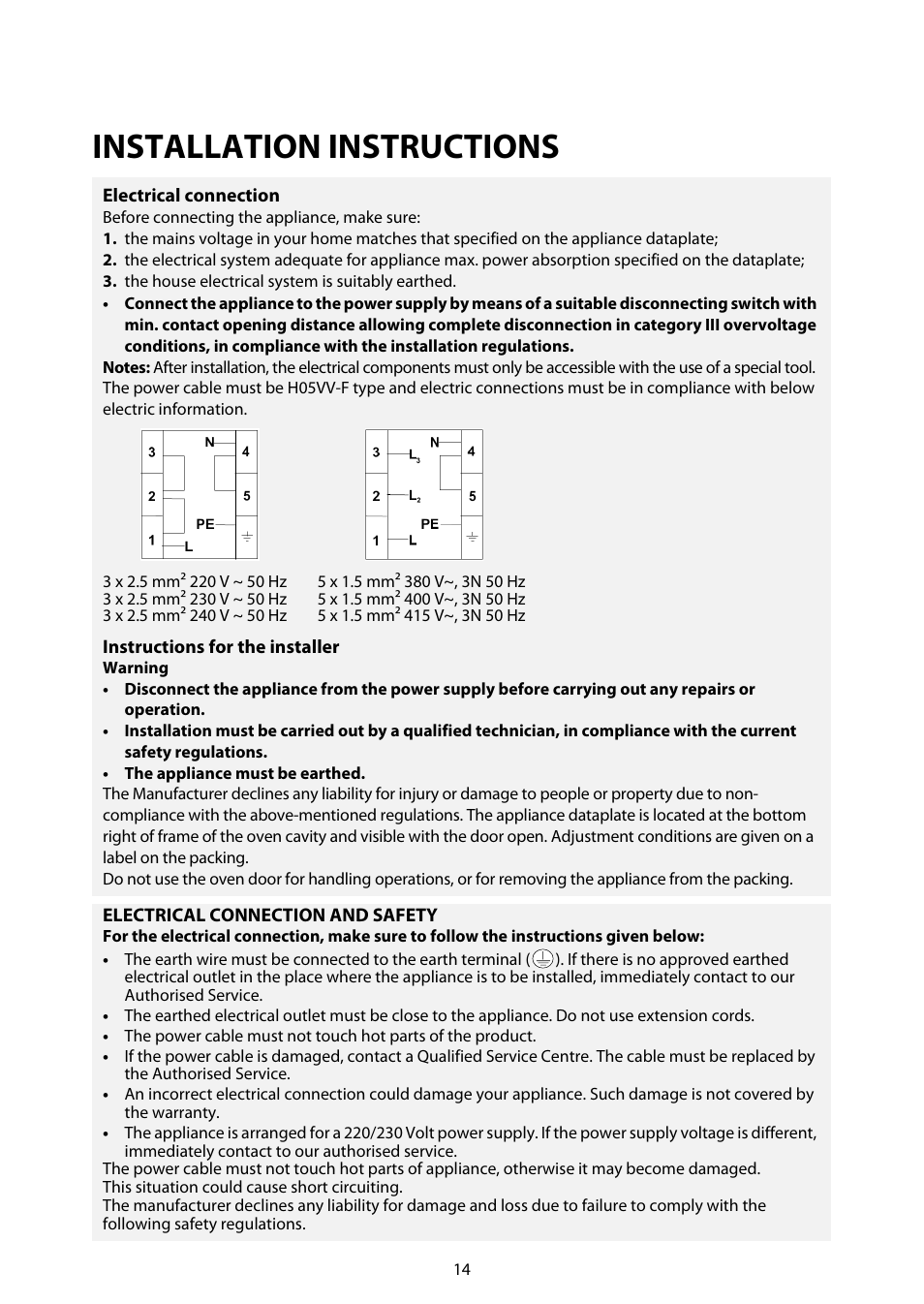 Installation instructions | Whirlpool ACM812 User Manual | Page 13 / 39