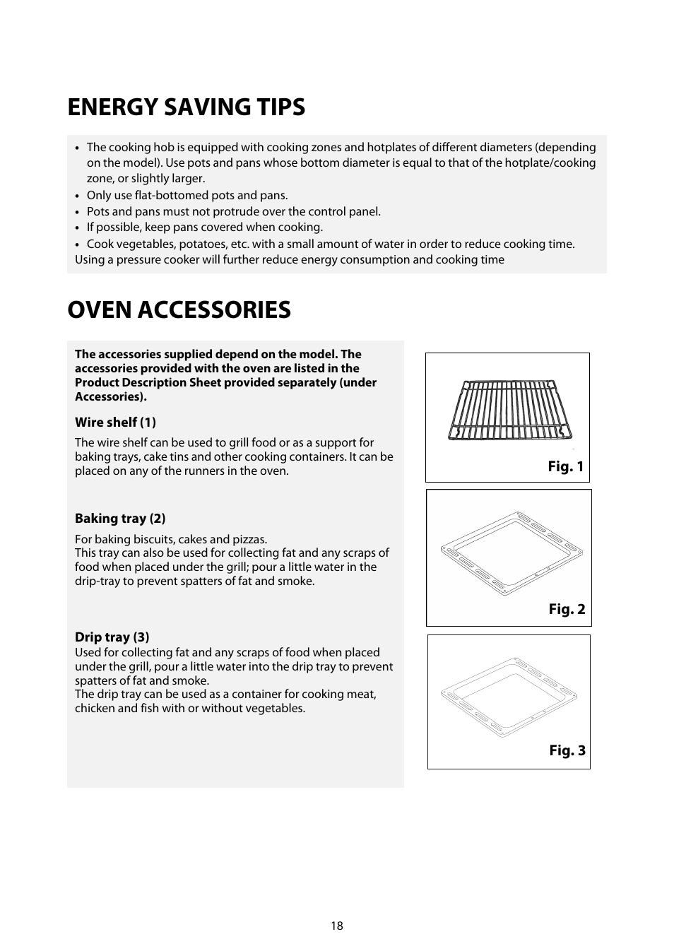 Energy saving tips oven accessories | Whirlpool ACM812 User Manual | Page 17 / 39