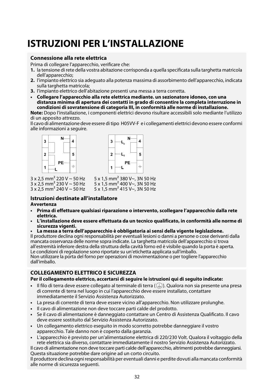 Istruzioni per l’installazione | Whirlpool ACM812 User Manual | Page 31 / 39