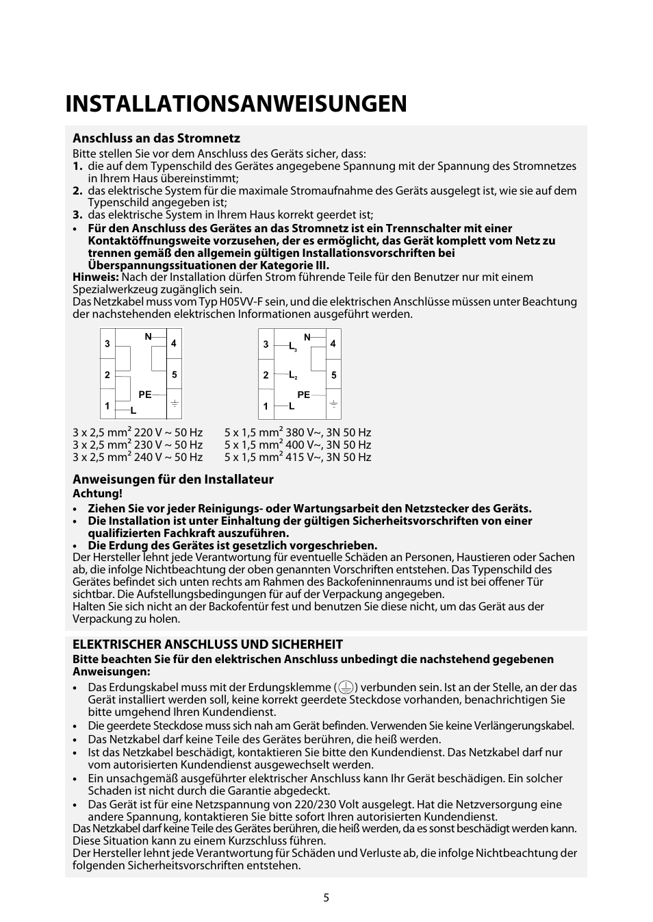 Installationsanweisungen | Whirlpool ACM812 User Manual | Page 4 / 39