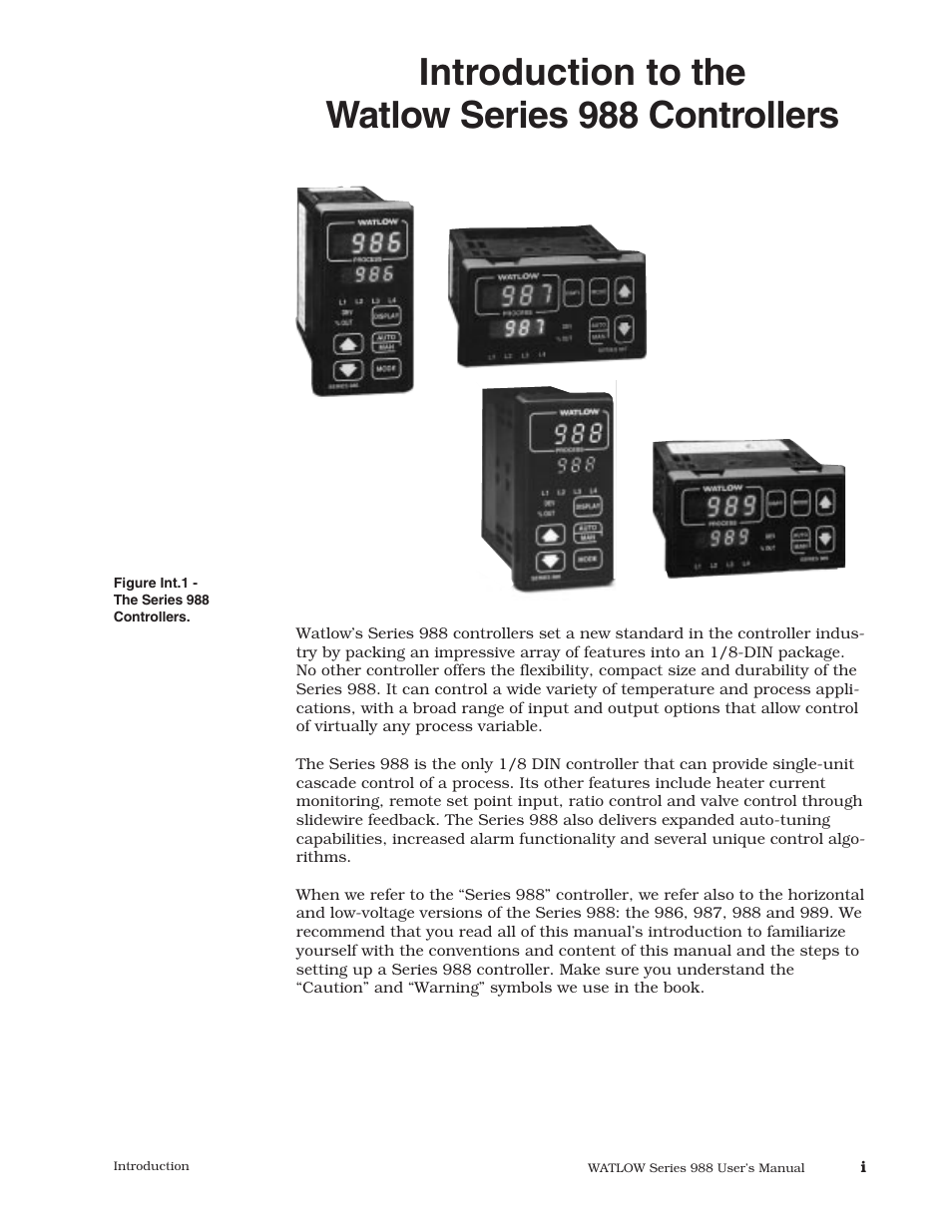 Introduction to the watlow series 988 controllers, Go to introduction | Watlow Series 988 User Manual | Page 3 / 153