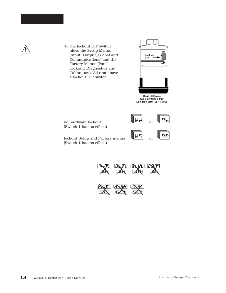 Dip switches, Inpt, Otpt | Ploc, Diag, Glbl | Watlow Series 988 User Manual | Page 10 / 163