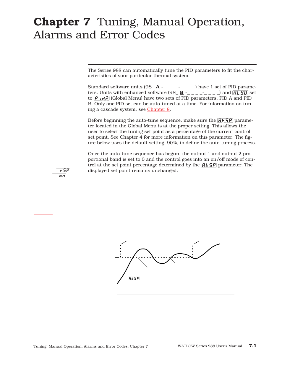 Chapter 7, Auto-tuning (heat and/or cool), Chapters 7 | Watlow Series 988 User Manual | Page 105 / 163