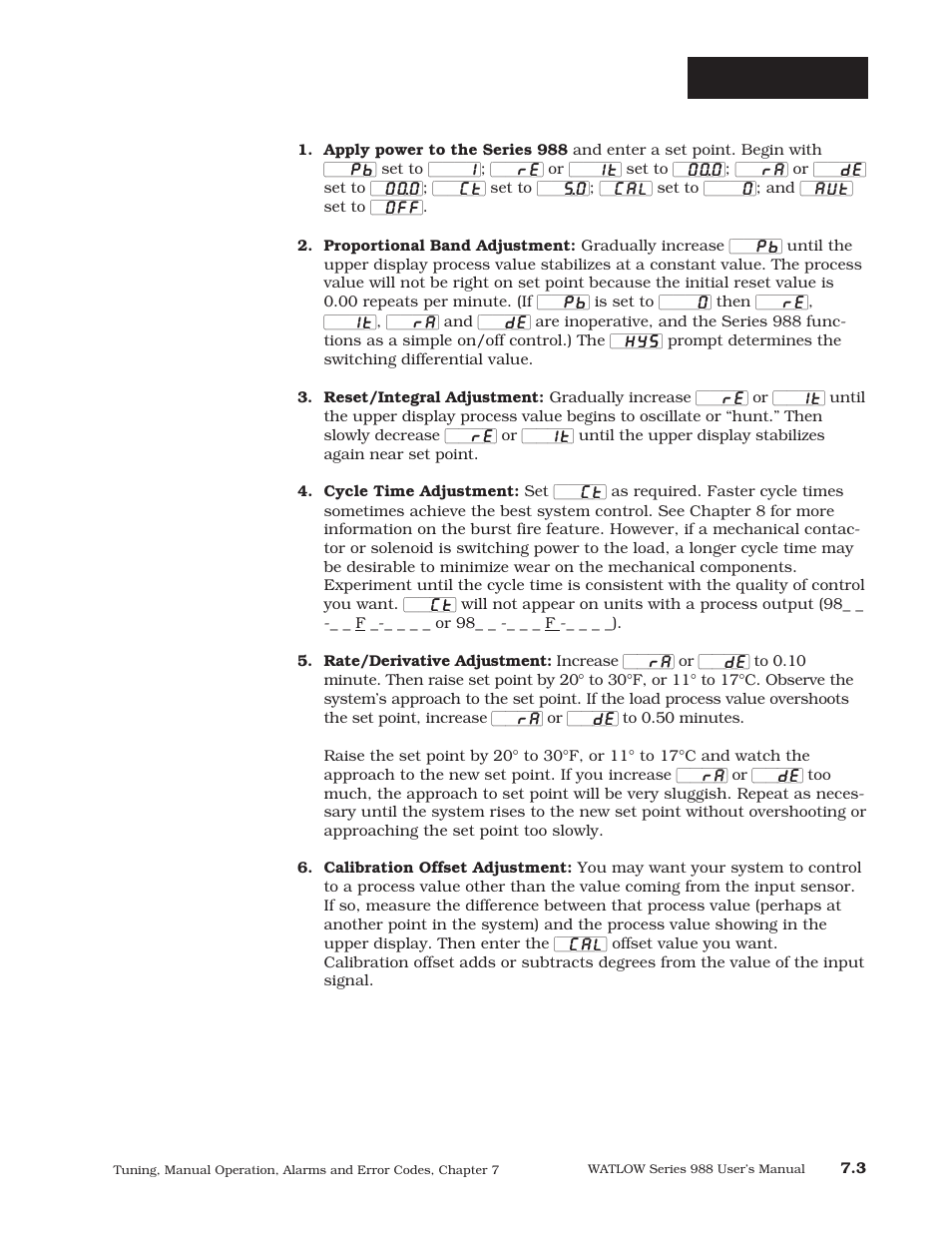 Tuning | Watlow Series 988 User Manual | Page 107 / 163