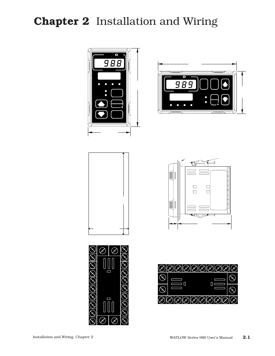 Chapter 2, Mount the controller, Wire and document the controller wiring | Chapter 2 installation and wiring | Watlow Series 988 User Manual | Page 11 / 163