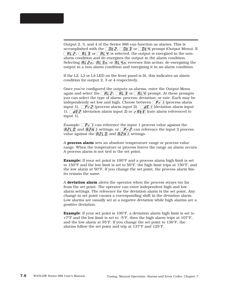 Using alarms, Alarms | Watlow Series 988 User Manual | Page 110 / 163