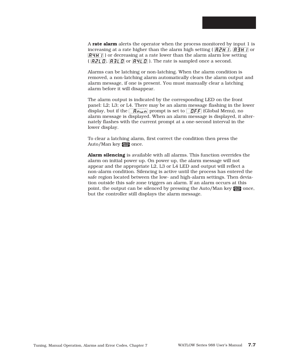Alarms | Watlow Series 988 User Manual | Page 111 / 163