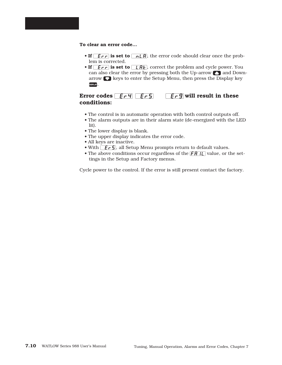 Error codes | Watlow Series 988 User Manual | Page 114 / 163