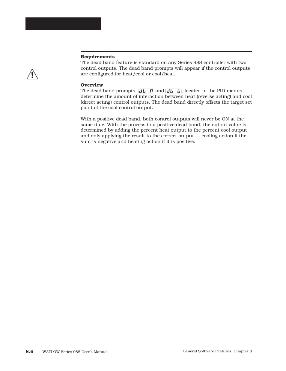 Dead band, General software | Watlow Series 988 User Manual | Page 120 / 163