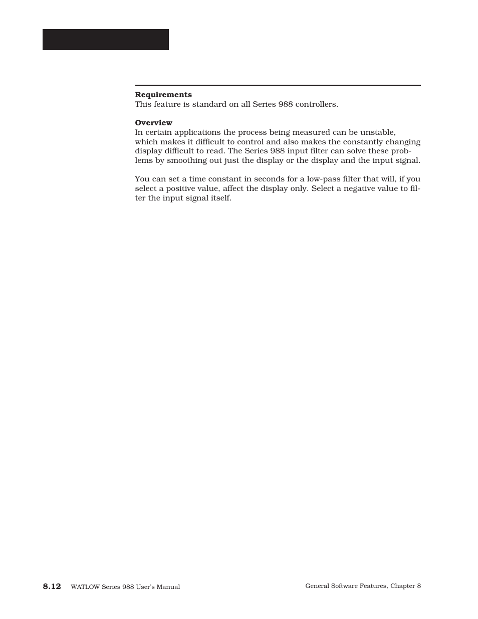 Input filter, General software | Watlow Series 988 User Manual | Page 126 / 163