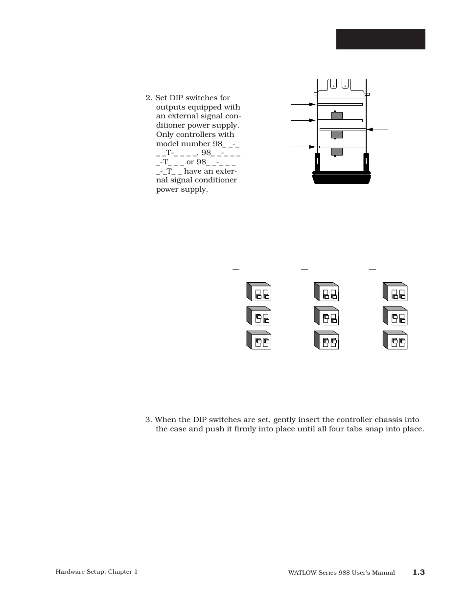 Dip switches | Watlow Series 988 User Manual | Page 9 / 163