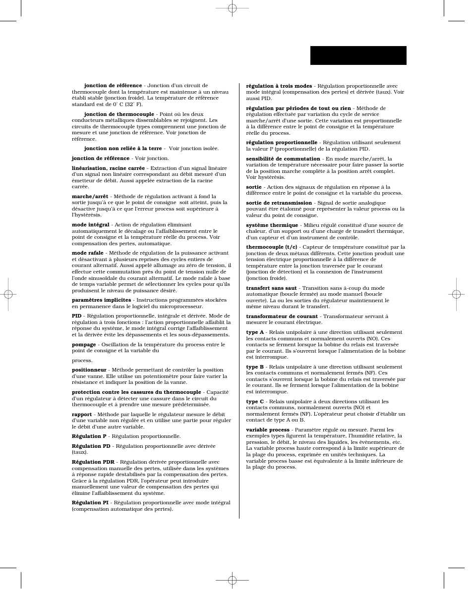 Glossaire, j - z | Watlow Series 988 User Manual | Page 121 / 132