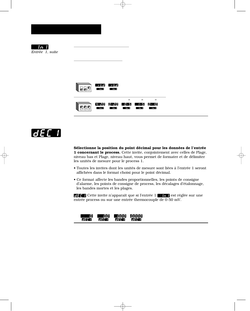 Point décimal 1, Dec1, Configuration - entrée | Watlow Series 988 User Manual | Page 34 / 132