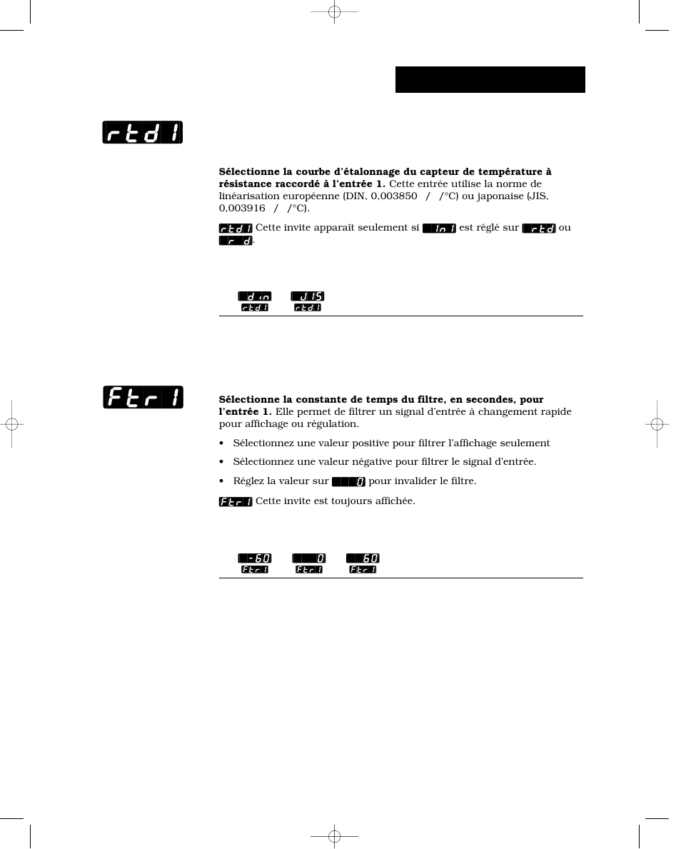 Filtre logiciel 1, Rtd1] [ftr1, Configuration - entrée | Watlow Series 988 User Manual | Page 37 / 132