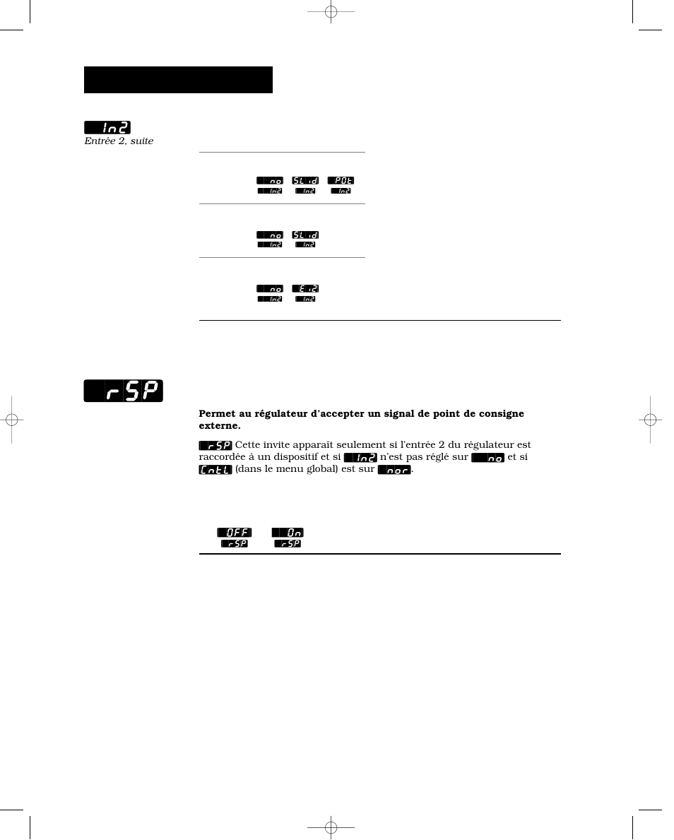 Point de consigne externe [`rsp, Configuration - entrée, Point de consigne externe | Watlow Series 988 User Manual | Page 40 / 132