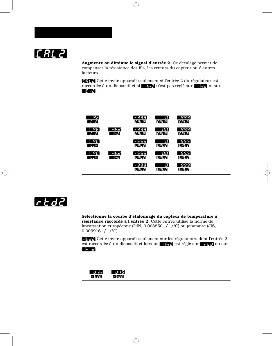 Décalage d’étalonnage 2, Cal2] [rtd2, Configuration - entrée | Watlow Series 988 User Manual | Page 44 / 132