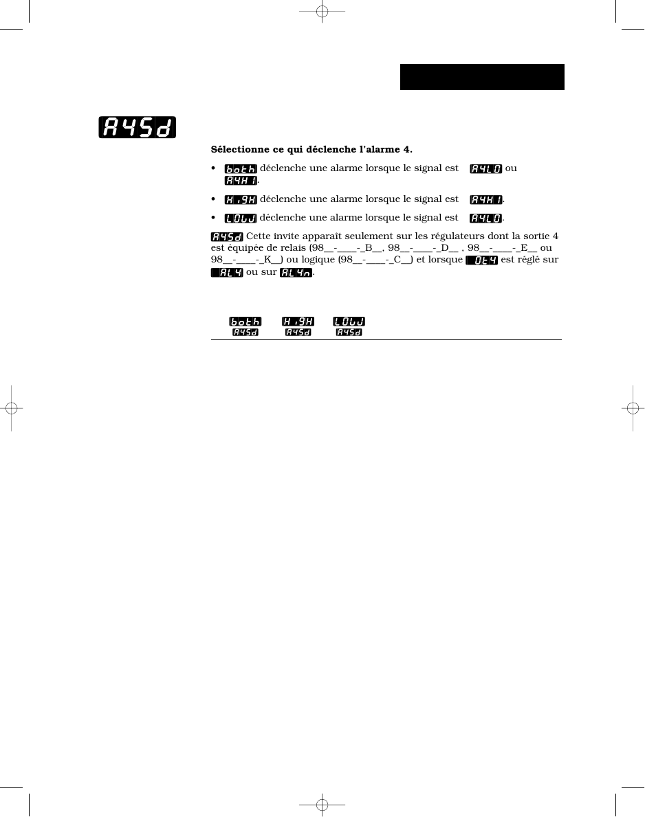 Déclenchement alarme 4, A4sd, Configuration-sortie | Watlow Series 988 User Manual | Page 59 / 132