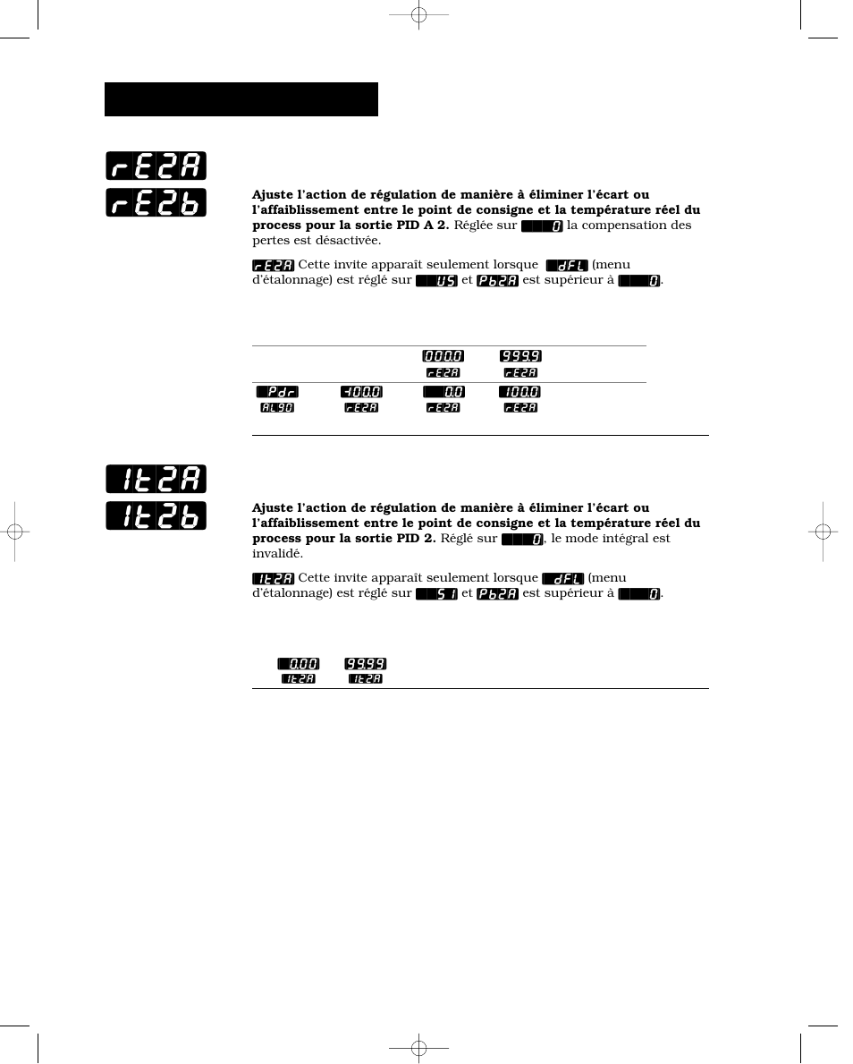 Compensation des pertes, sortie 2a ou 2b, Mode intégral, sortie 2a ou 2b, Re2a] [re2b] [it2a] [it2b | Exploitation-pid a ou b | Watlow Series 988 User Manual | Page 92 / 132