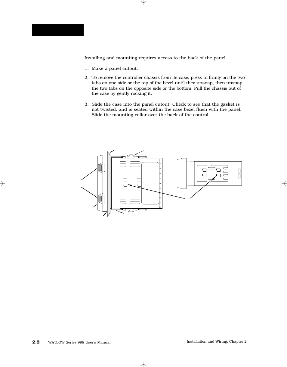 Installing, Installing the series 998 | Watlow Series 998 User Manual | Page 14 / 126