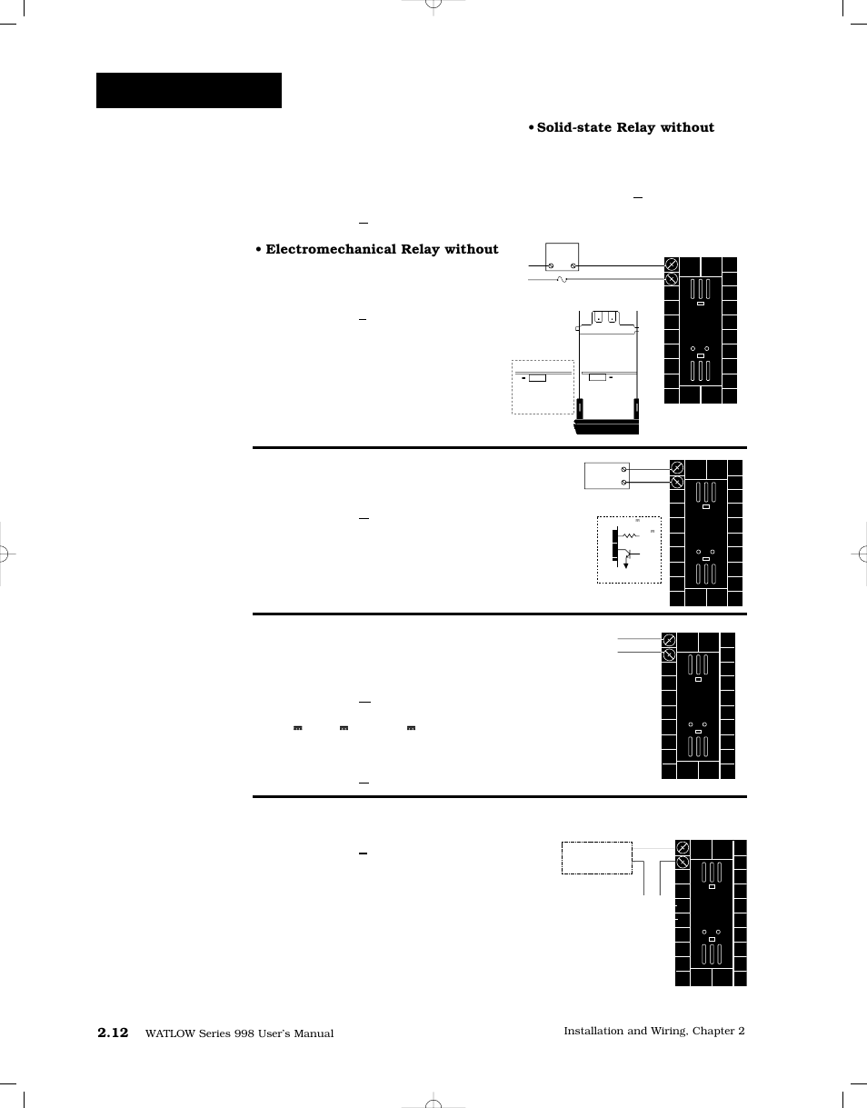 Output 3 wiring, 12 output 3 wiring, Ac outputs | Switched dc, Process retransmit, External transmitter power supply | Watlow Series 998 User Manual | Page 24 / 126