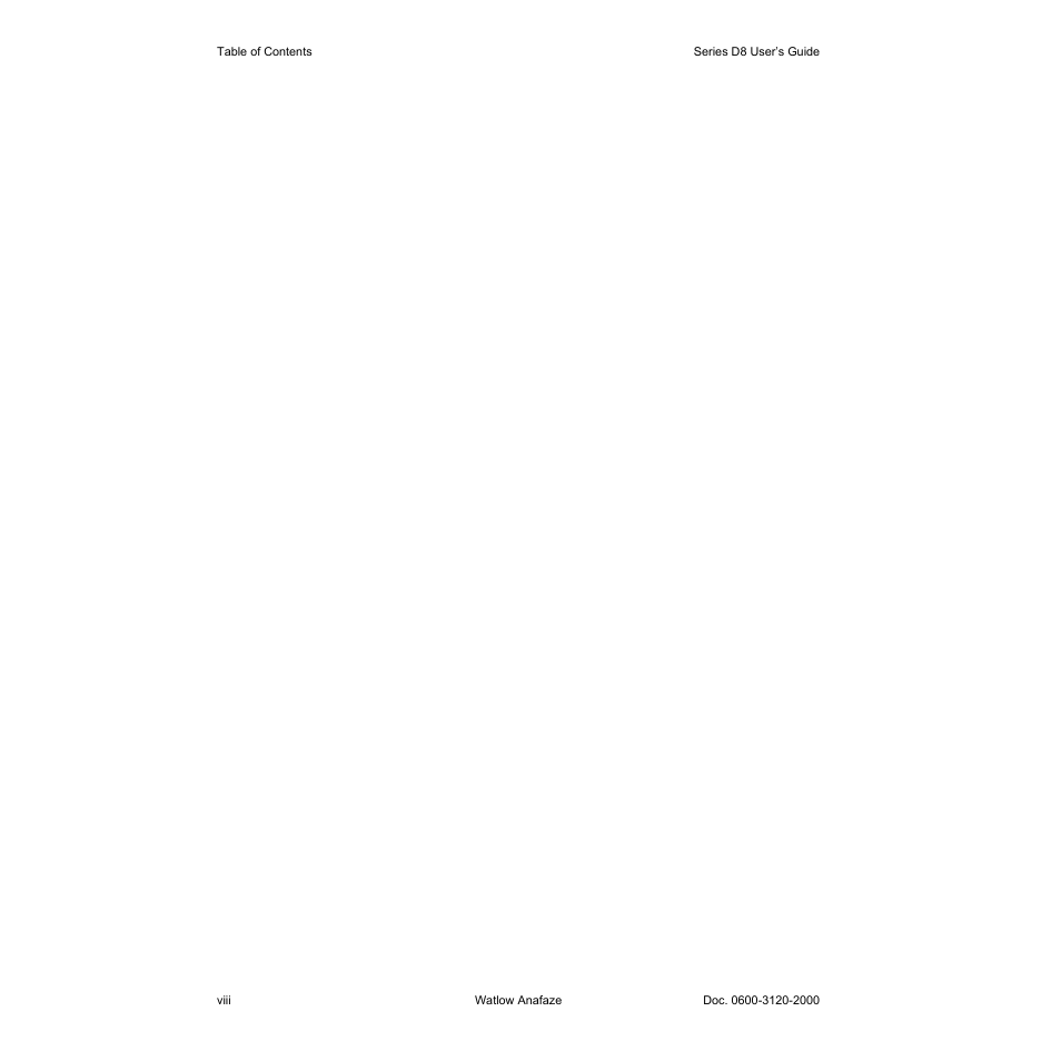 Watlow Series D8 User Manual | Page 10 / 232