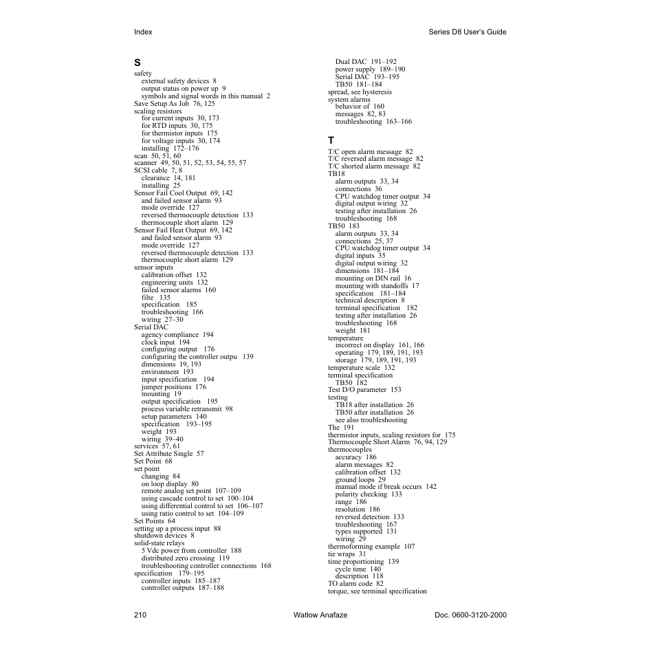 Watlow Series D8 User Manual | Page 228 / 232