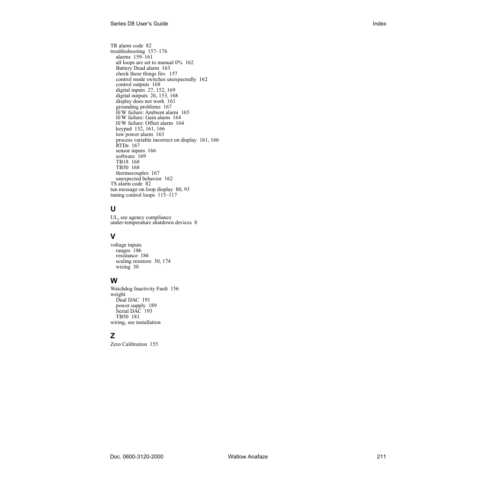 Watlow Series D8 User Manual | Page 229 / 232