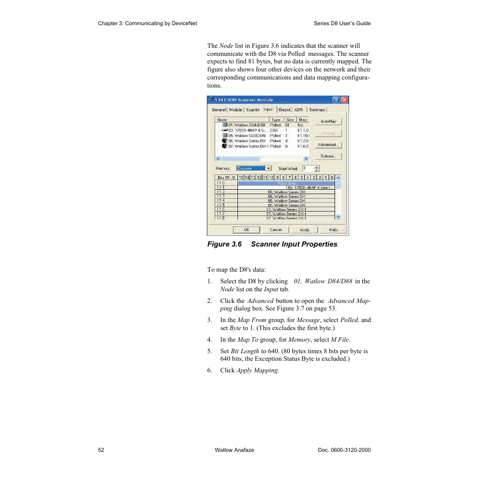 Figure 3.6—scanner input properties 52 | Watlow Series D8 User Manual | Page 70 / 232