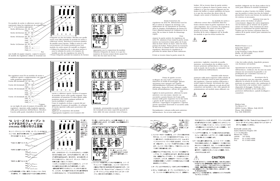 French, Italian, Japanese | Danger, Attenzione | Watlow Series F4 User Manual | Page 2 / 2