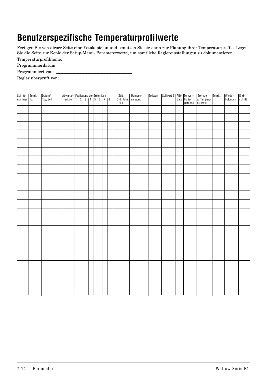Benutzerspezifische temperaturprofilwerte | Watlow Series F4 User Manual | Page 48 / 112